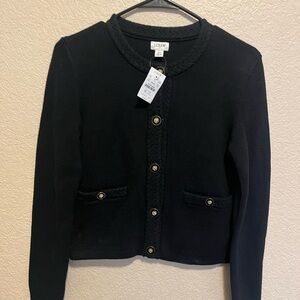 NWT J. Crew Black Women's Lady Jacket Cardigan XS